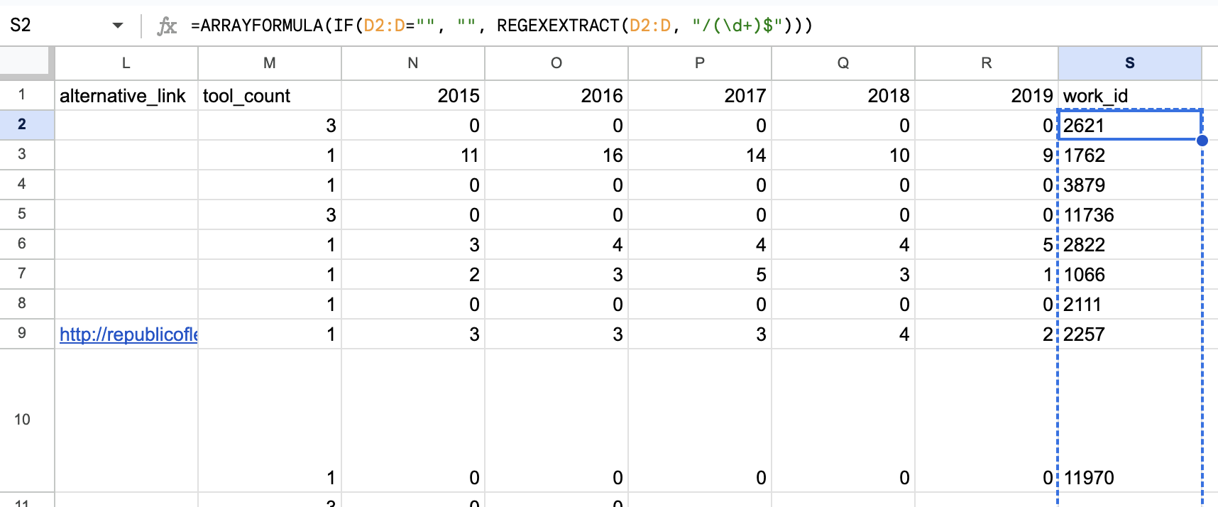 derived column